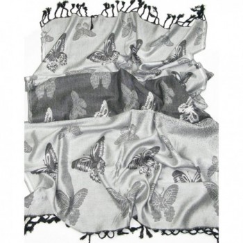 Lovarzi Womens Silver Butterfly Scarf