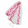 GERINLY Embroidery Womens Scarf Lightweight Summer Shawl Wrap - White - CY180CIZUYN