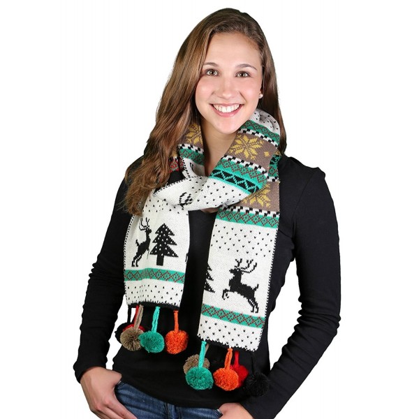 Funky Junque's Not Ugly Long Christmas Outdoor/Indoor Reversible Knit Scarf - Black - CM1281ONXED