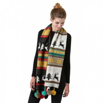 S 723 06 Christmas Reversible Scarf Black