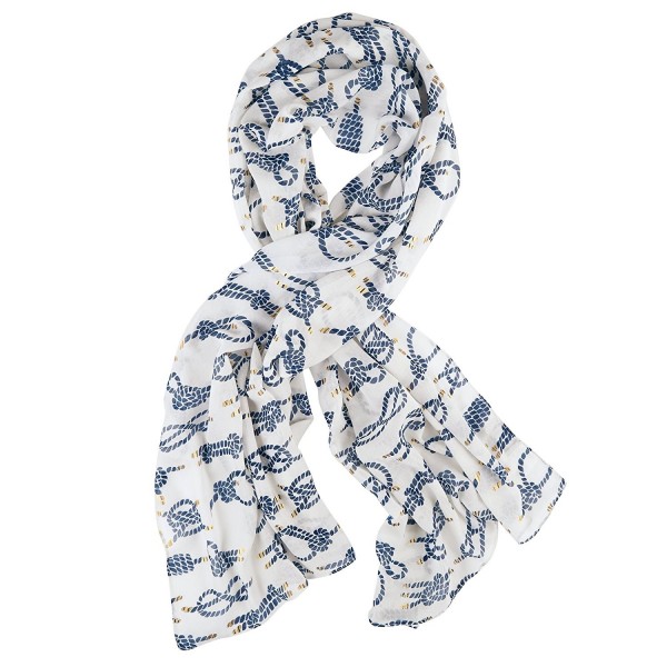 Mud Pie Women's Fashion Beach Seven Seas Knot Scarf / Sarong - White - CR12CICUC8J