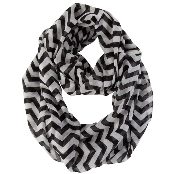 Chevron Infinity Loop Scarf - Black/White - CC11HHSSMJV