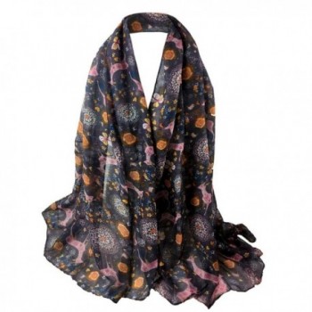 Women Scarf Shawl Christmas Deer Print Scarf Soft Long Wrap Stole Pashmina Scarves - Gray - C51885MT0E3