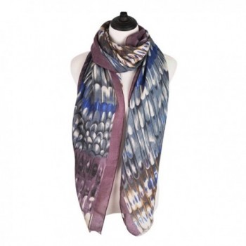 Elegant Feather Frayed Fashion Purple in Fashion Scarves