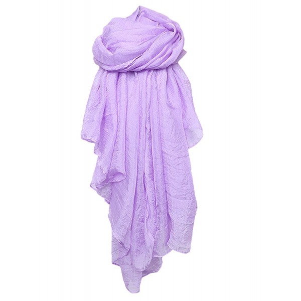 Spikerking Solid color Sheer scarf Four Seasons Soft scarves shawl beach towel - Light Violet - CG12BFHHNY9