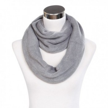 Premium Fine Knit Solid Color Winter Infinity Loop Circle Scarf -Diff Colors - Grey - CI129R2XHFX