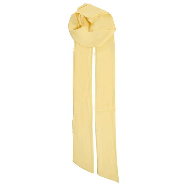 ScarvesMe Skinny Solid Tie Neck Sash Scarf - Yellow - CI12CMMKQWR