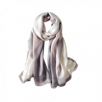 Silk Scarf Gradient Colors Scarves Long Lightweight Sunscreen Shawls for Women - Gray - CA1806E6G0H