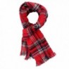 UTOVME Women Double Side Plaid Blanket Tartan Striped Cashmere Scarf Cape Shawl - Red - C61867EZRT8