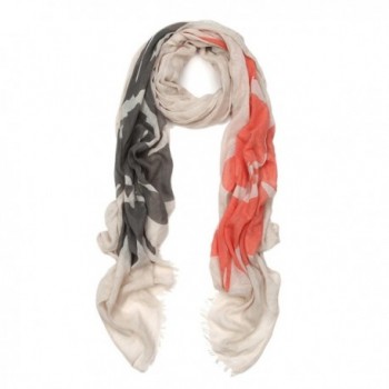 Premium Large Sunflower Print Frayed End Scarf Wrap - Different Colors - Beige - CA11OW12DOV