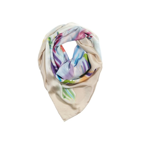 TexereSilk Women's 100% Silk Square Fashion Scarf - Elegant Stylish Gift AS0027 - Multicolored - C1115EPVMB9