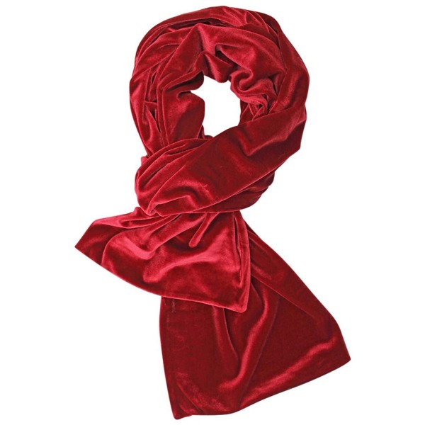 Long Velvet Evening Scarf - Red - CZ128O8OS6D