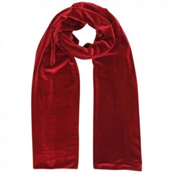 Red Long Velvet Evening Scarf