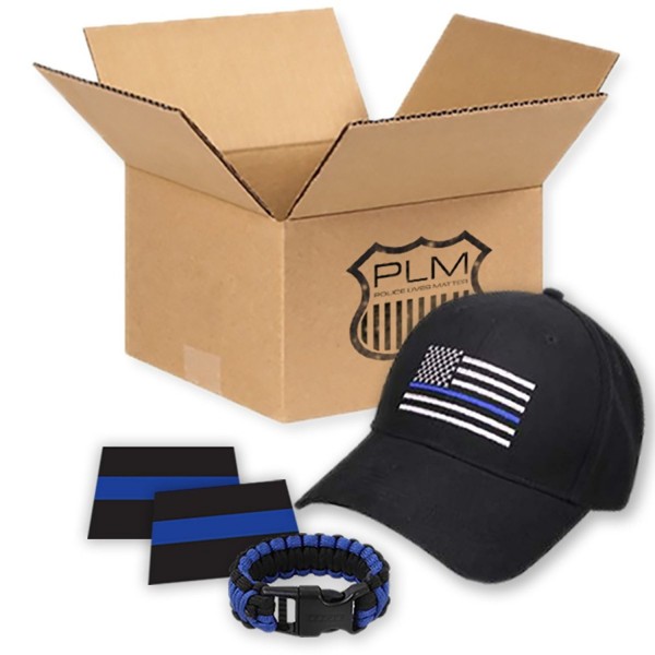 PLM - Thin Blue Line Bundle (Hat- Paracord Bracelet- 2 Stickers) - CZ17YZQG0GT