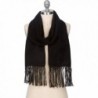 Luxurious Alpaca Scarf Certified Comfortable - Black - CG12O3IWG5U