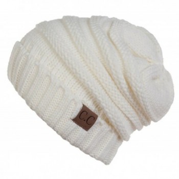 Funky Junque C.C. Trendy Warm Oversized Chunky Soft Oversized Cable Knit Slouchy Beanie - CY127RWVUSV