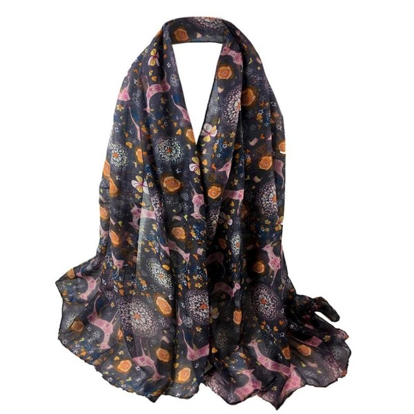 Women Scarf Shawl Christmas Deer Print Scarf Soft Long Wrap Stole Pashmina Scarves - Gray - C21885MT0E3