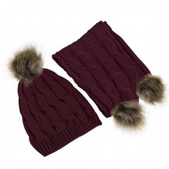 Beautyer Beanie and Scarf Sets For Women Winter Cable Knit Pom Pom Hat ...