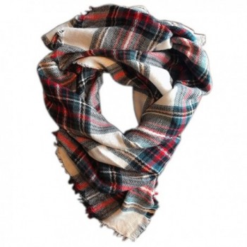 Fashionable Fall or Winter Plaid Blanket Scarfs Multiple Styles! - Green & Red Checkered - CB1892G4A67