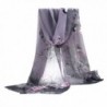 Bluelans Women's Fashion Soft Floral Scarves Pretty Flower Printed Chiffon Scarf Shawl - Grey - CO126PC7DI5