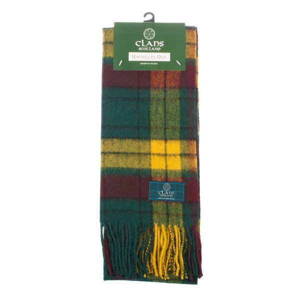 Clans Of Scotland Pure New Wool Scottish Tartan Scarf Macmillan Old (One Size) - CF123H446VV