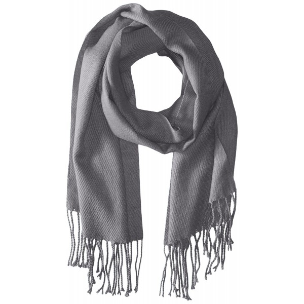 Gabriella Women's Solid Scarf with Fringe - Gray - CT11Z1FLXEN