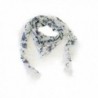 VegasHorizon Lightweight Women's Triangle Lace Scarf with Floral Print - WheatBlue - CN11KPQPIMB