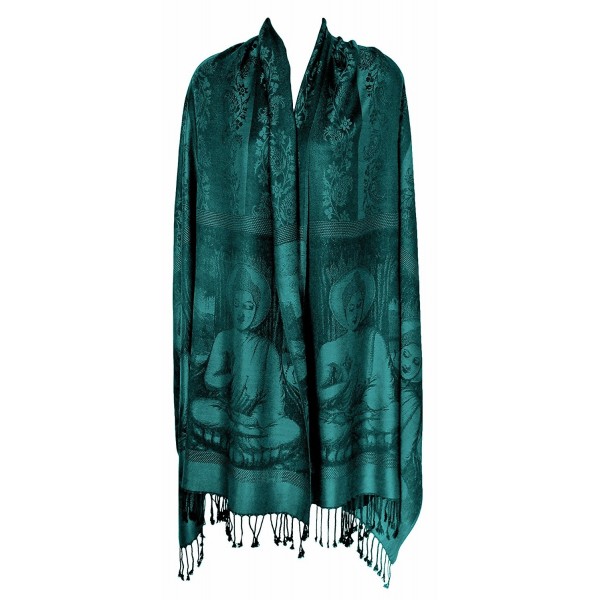 Buddha Meditation Prayer Shawl Yoga Wrap Cover - Peacock Green - CG11UHCZEGN