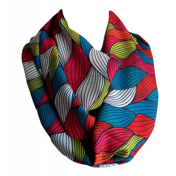 Etwoa's Colorful Wavy Print Infinity Scarf Circle Loop Scarf - CP17YZIIYDO