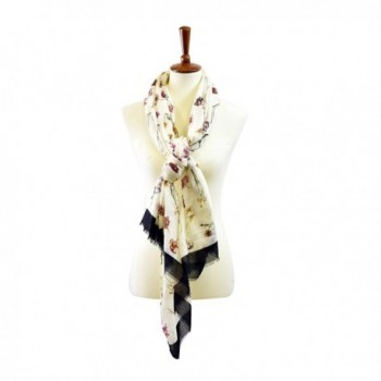 Floral Print Scarf - Ivory - CY18687OQZS