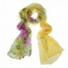 ChikaMika Silk Scarves for Women Floral Wrap and Shawls for Women Yellow Fashion Scarves - C8123GUG85X