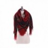 Women's Cozy Tartan Scarf Wrap Shawl Neck Stole Warm Plaid Checked Pashmina - Red Black - CF186R5EWA0