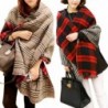 HP95(TM) Womens Oversized Winter Warm Plaid Striped Shawl Wrap Scarf with Fringe - Red - CZ126HODWNL