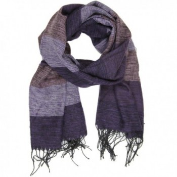 Bucasi Warm Striped Cold Weather Scarf in Brown or Purple Stripe - Purple - CZ11IBVVHWH