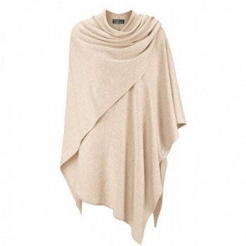 Cashmere Dreams Womens Wrap Poncho Topper - With Cashmere - Various Colors - Beige2 - CN184SG24DA