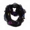 Women's Golden Glitter Rainbow Flowers Print Infinity Loop Cowl Casual Ladies Scarf - Black - C911AUQW8NH