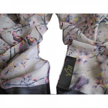 Ladies Colorful Printed Birds Flower in Fashion Scarves