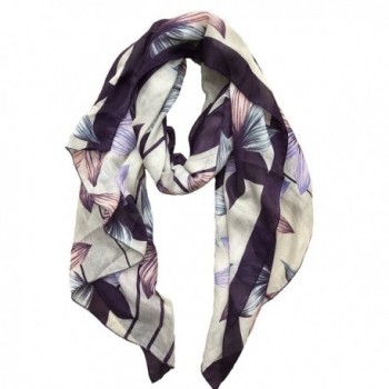 Lightweight Scarves floral Printed Scarfs for women Shawl and wraps for Women - Purple - CQ187HZLN3I