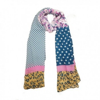 Elegant Fashion Chiffon Print scarf Lightweight And Soft for Summer - Blue/Multi - CR17Z3KGDW3