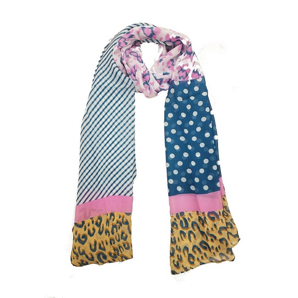 Elegant Fashion Chiffon Print scarf Lightweight And Soft for Summer - Blue/Multi - CR17Z3KGDW3