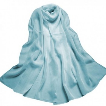 Creazy Fashion Lady Gradient Color Long Wrap Women's Shawl Chiffon Scarf Scarves - Sky Blue - CZ12HF67DJT