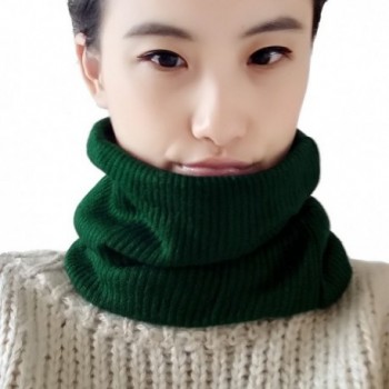 Leories Winter Neck Warmer Fleece Lined Infinity Scarf Soft Thick Circle Loop Scarves - Green - CW187R96OY5