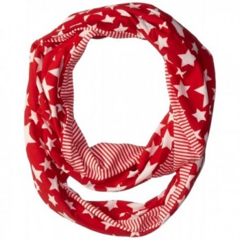 D&Y Women's Americana Stars and Stripes Jersey Loop Scarf - Red - CR120NP4TK5