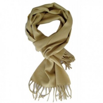 Frost 100% Cashmere Scarf Soft Warm All Natural Cashmere Scarf - Beige - CD11ONTOU0R