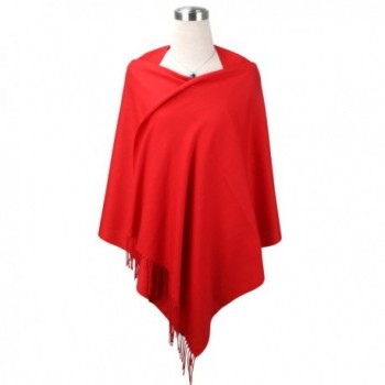 Mysuntown Blanket Pashmina Tassels Soft Red in Wraps & Pashminas