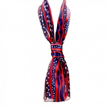 Rosemarie Collections Women's American Flag Stars and Stripes Fashion Scarf - Blue - C317YYTAOZW