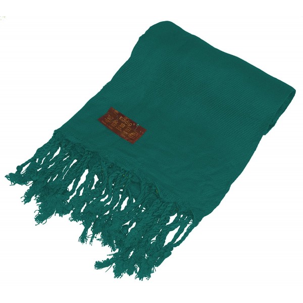 Kuldip Unisex Pashmina Scarf Shawl Wrap Throw Teal Green - C61130IWUXL