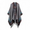 Women Winter Oversized Blanket Shawl Wrap Poncho Cape Open Front Cardigans - 1-gray - C5186AR2DHE