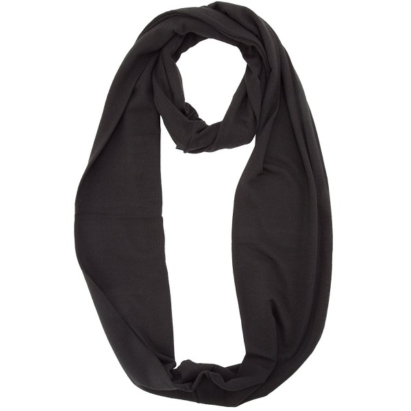 Infinity Solid Loop Scarf - Black - C311I8K6WY9