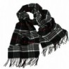 6 Colors Womens Warm Check Cashmere Scarf Fringe Trim Shawl - Black - CS126TY9EOP